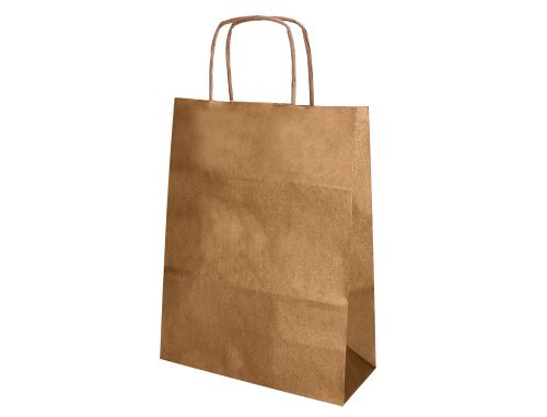 Saco de papel q-connect kraft natural asa retorcida 270x120x360 mm , Q-connect , 63750 , 8423473882232